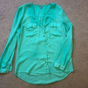 Blouse with gold buttons